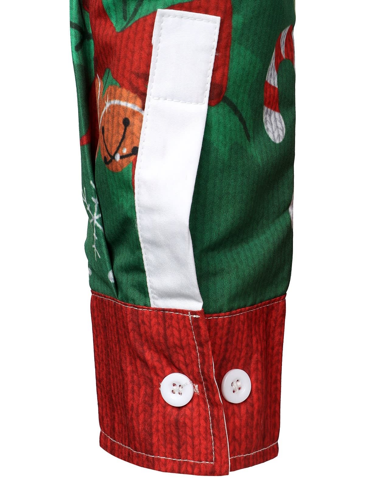 Men's Gingerbread Print Ugly Christmas Shirt | Patrick_7