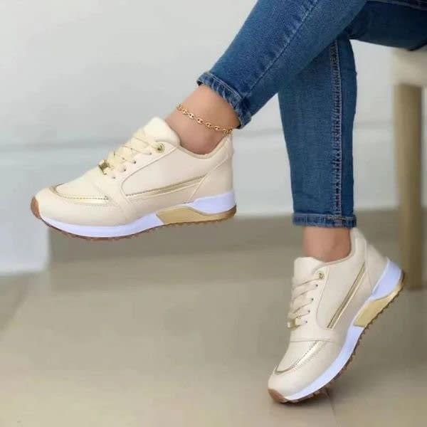 Women's Metallic Stripe Orthopedic Trainers | Oriana_3