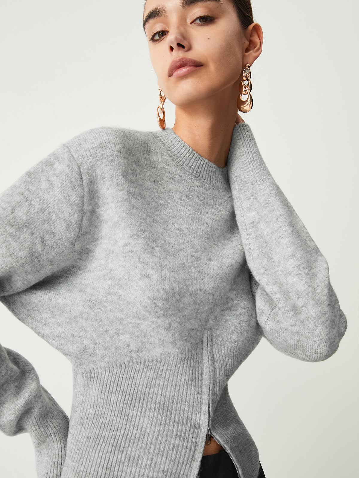 Women's Zip Hem Knit Jumper | Clemency_5