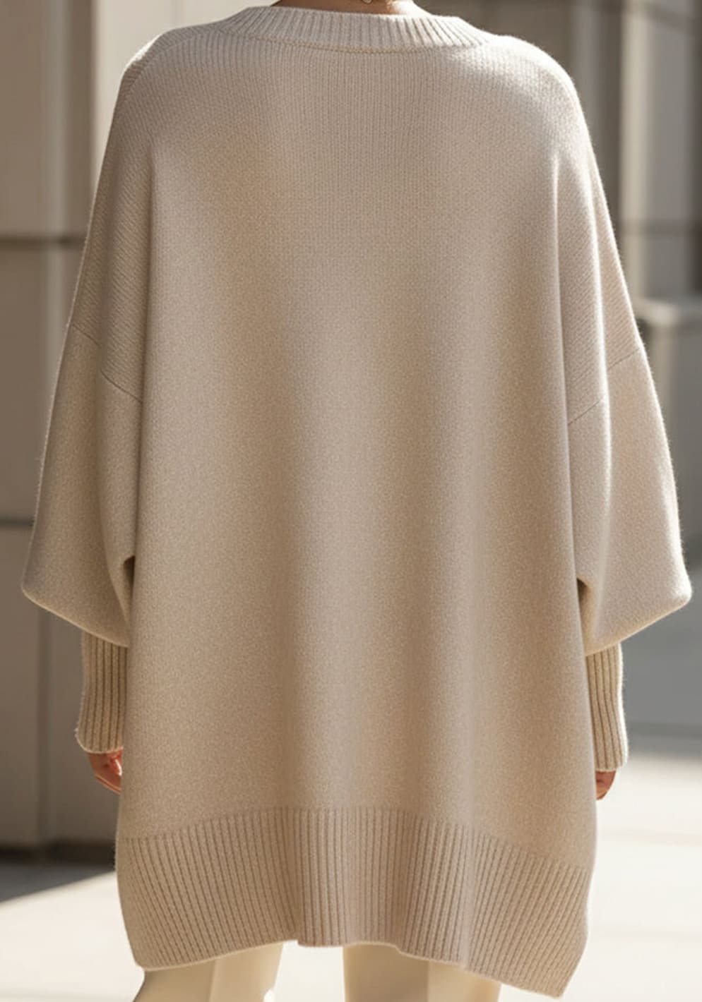 Women's Oversized Batwing Jumper with Asymmetric Hem | Keira_7