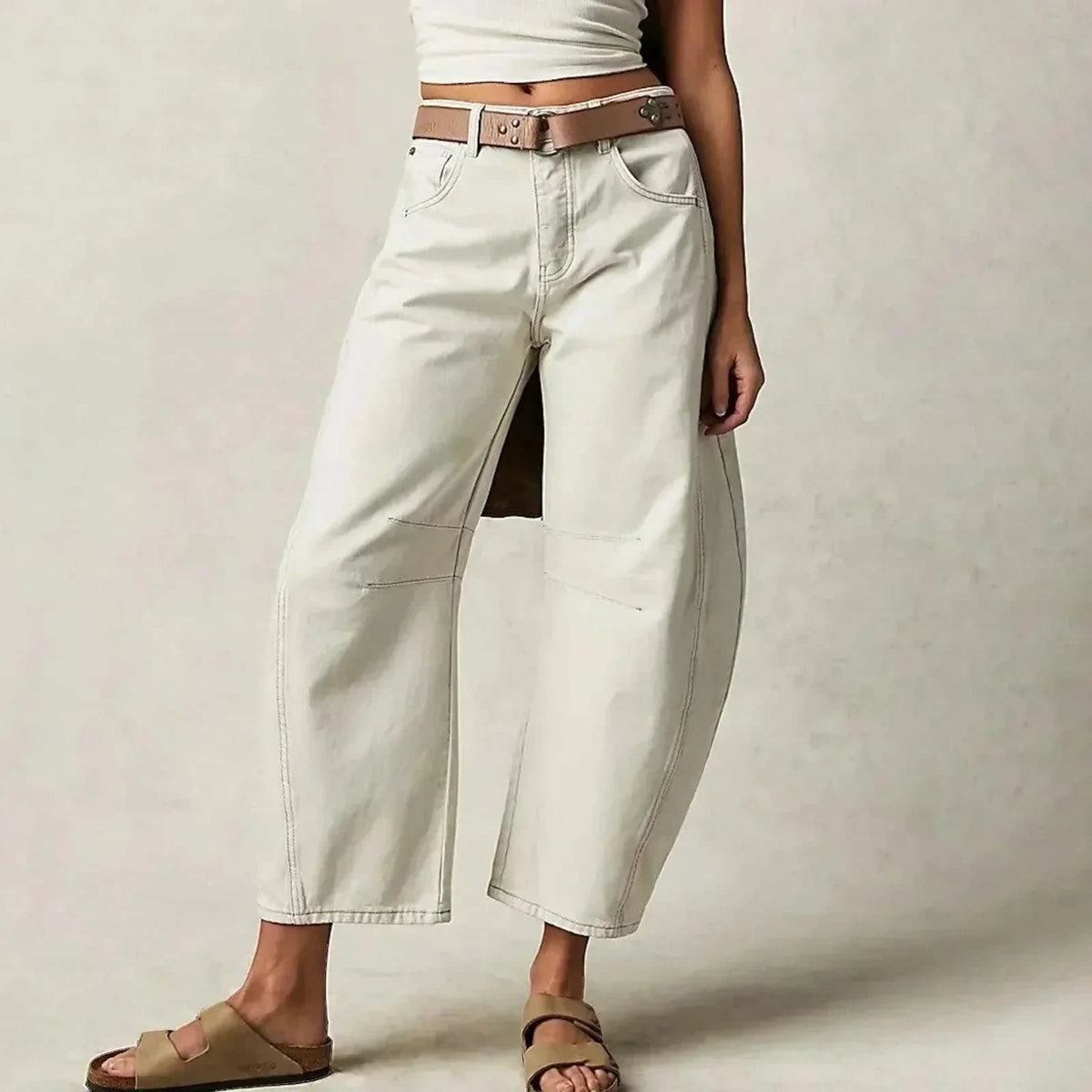 Women's High Waist Barrel Leg Jeans | Billie_3