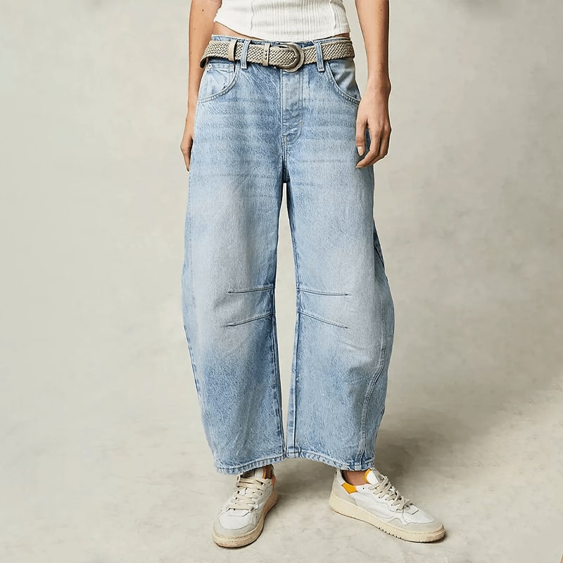 Women's High Waist Barrel Leg Jeans | Billie_6