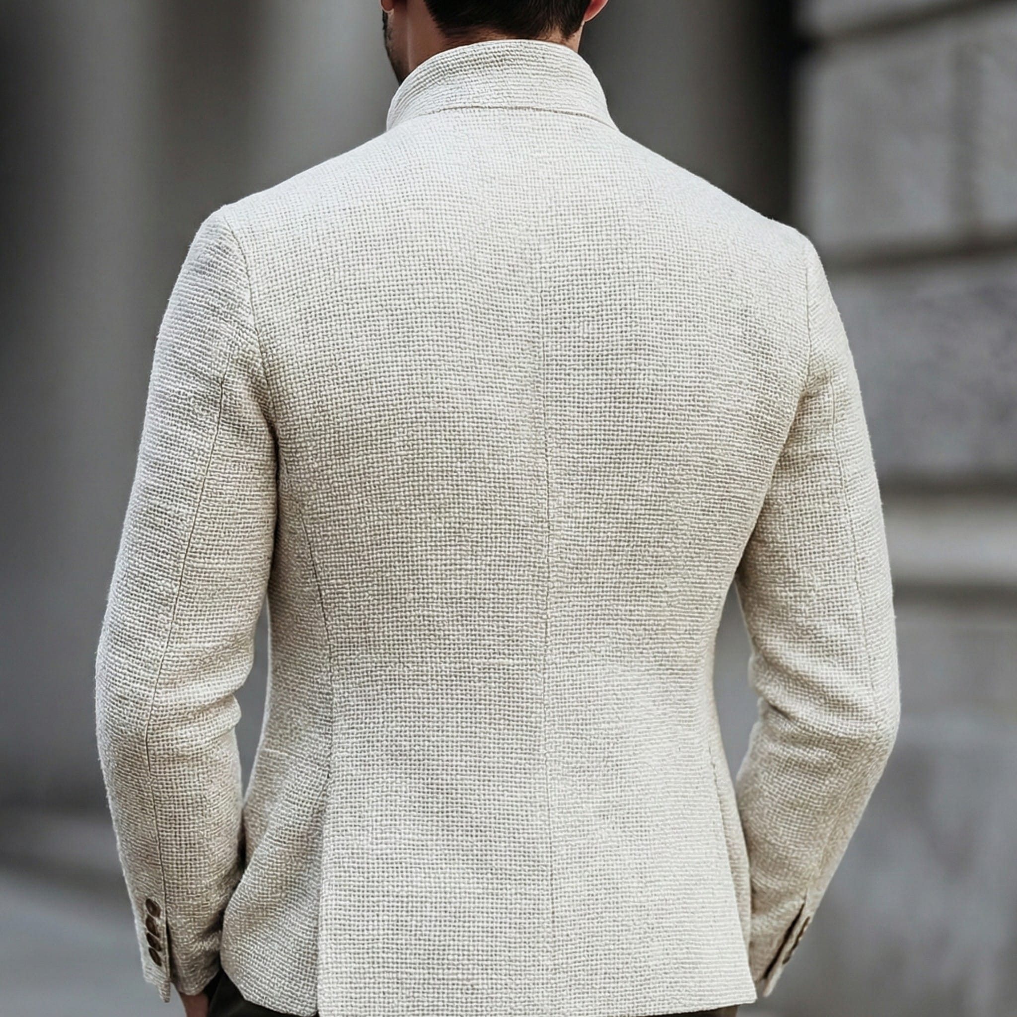 Men's Basket Weave Stand Collar Jacket | Rafe_4