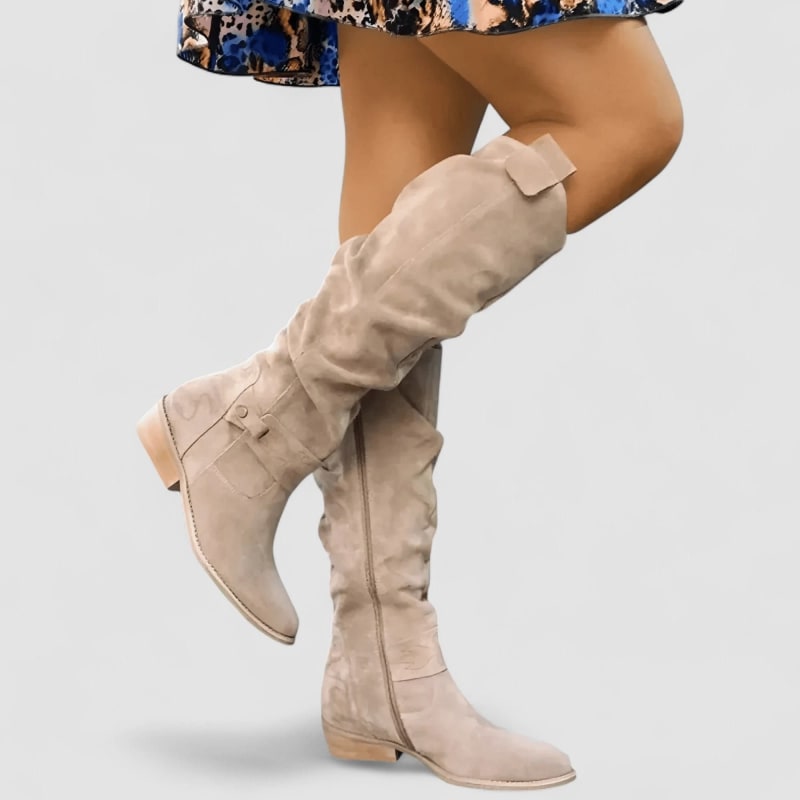 Women's Orthopedic Western Suede Knee-High Boots | Kate_1