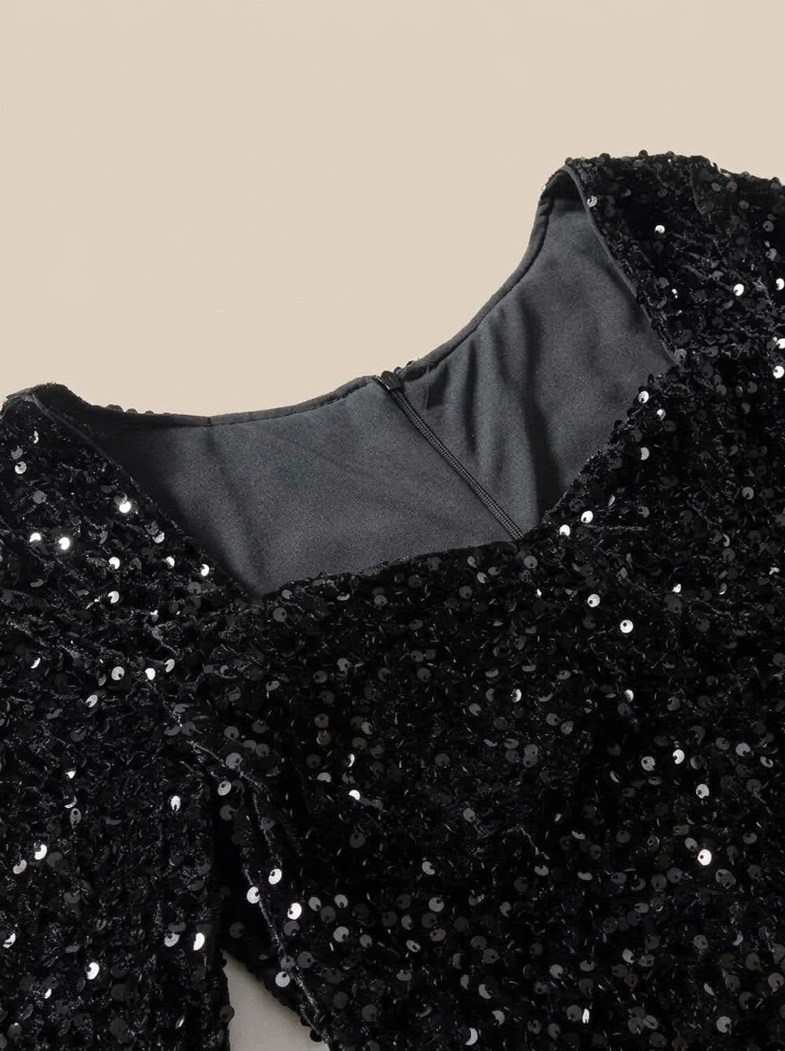 Women's Sequin Sweetheart Christmas Party Mini Dress | Honor_6