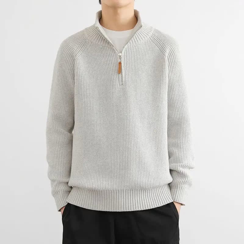 Men's Ribbed Half Zip Jumper | Simon_4