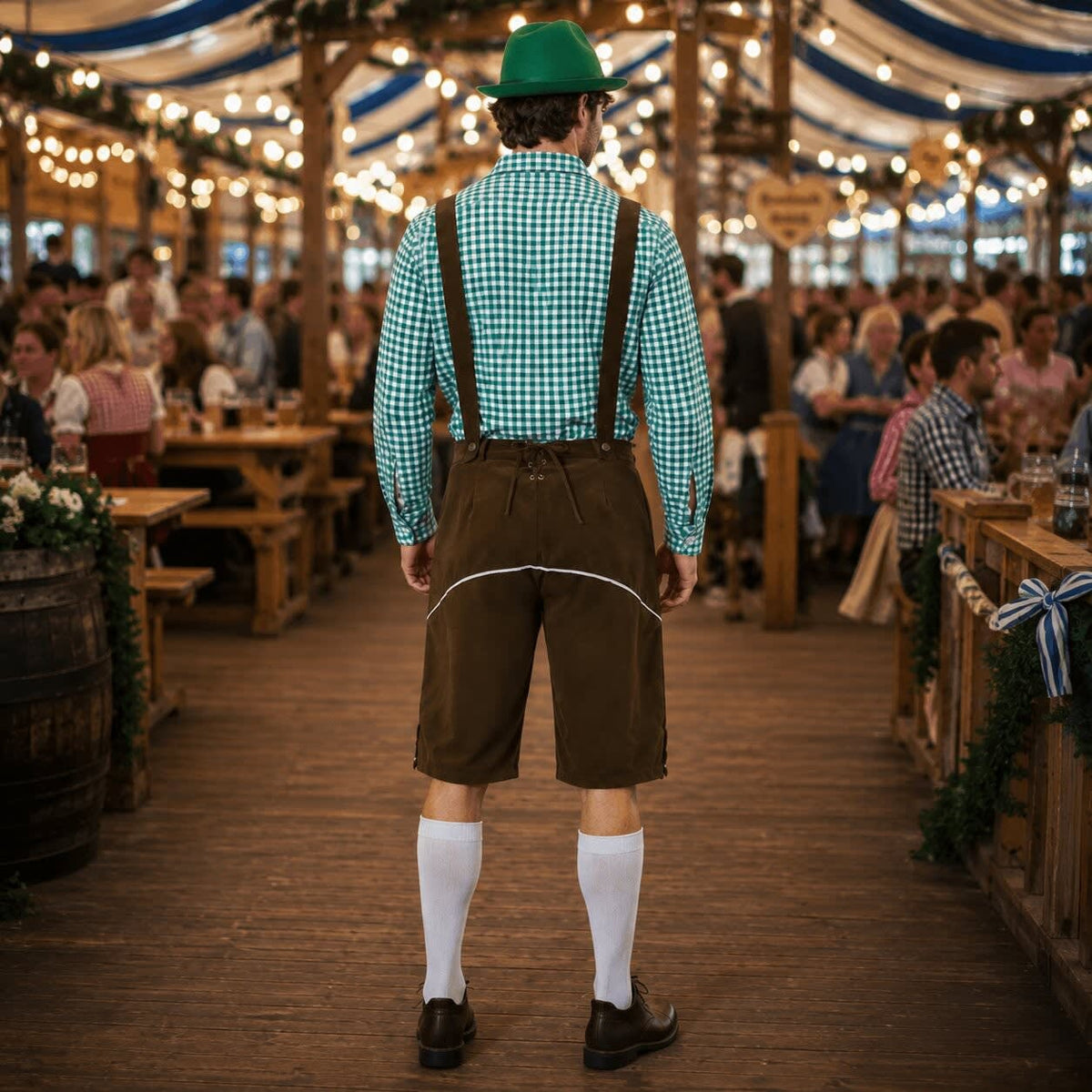 Men's Oktoberfest Lederhosen Set with Shirt and Hat | Alan_6