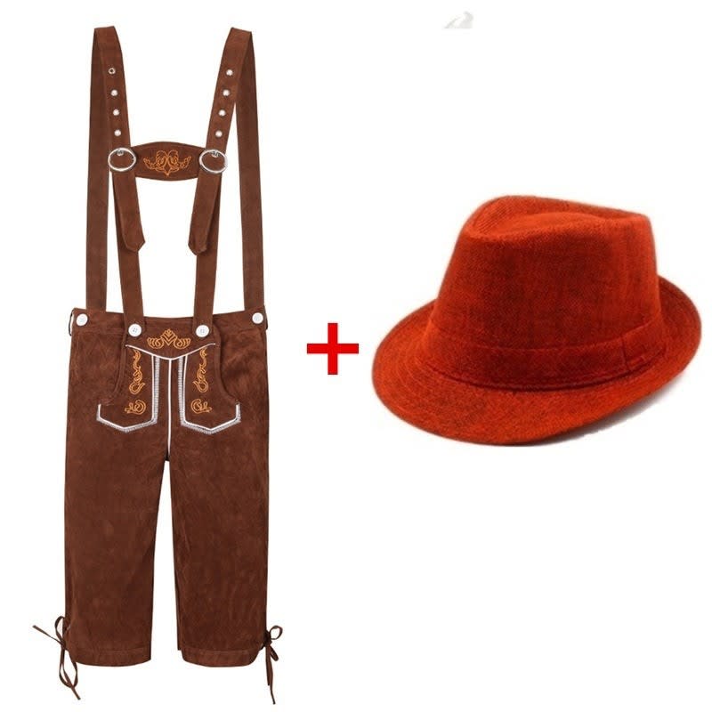 Men's Knee Length Lederhosen and Hat Set | Oswald_2