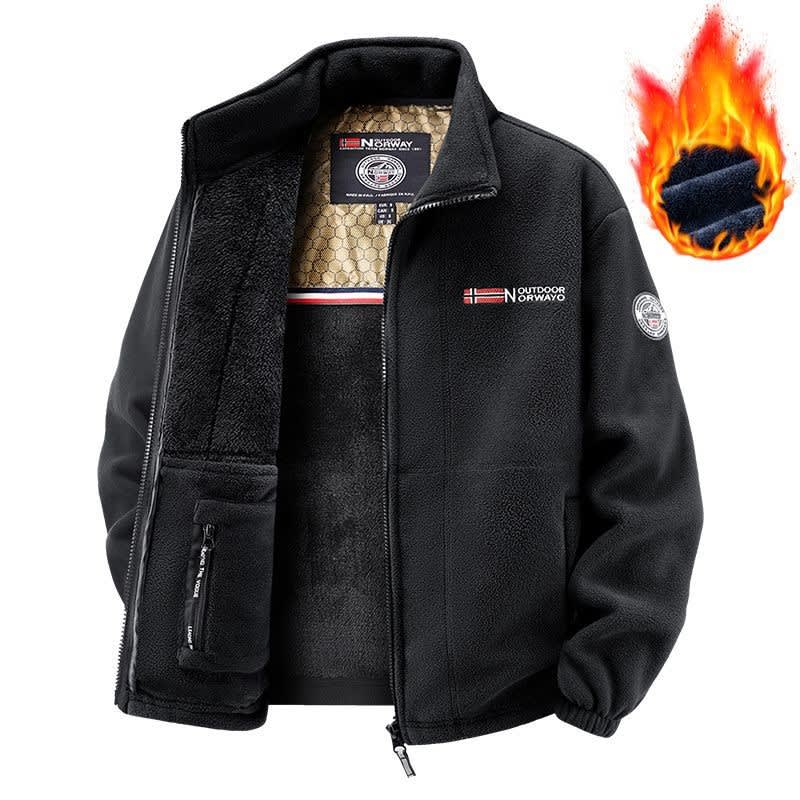 Men's Stand Collar Sherpa Fleece Jacket | William_10