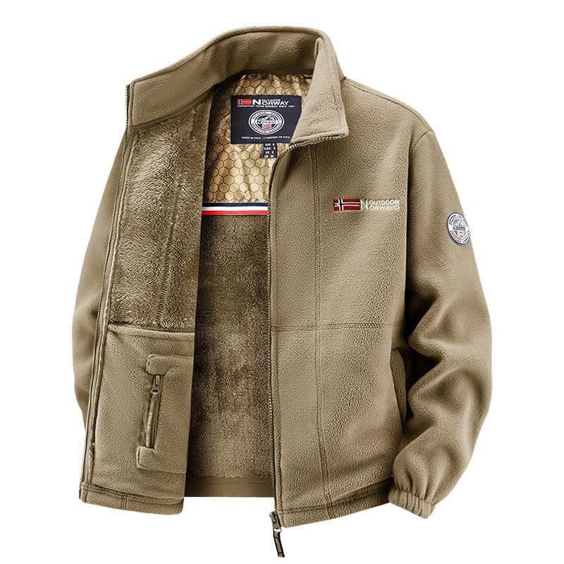 Men's Stand Collar Sherpa Fleece Jacket | William_3