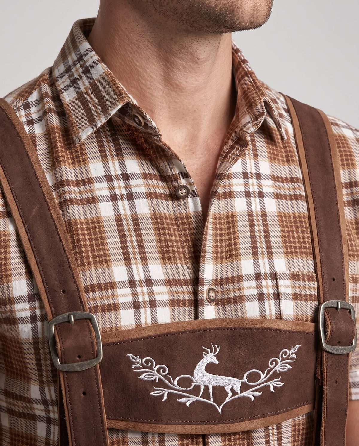 Men's Embroidered Bib Lederhosen | Tam_2