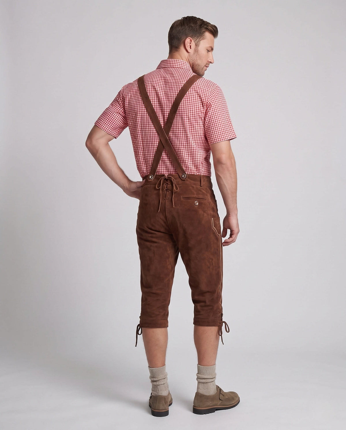 Men's Knee Length Embroidered Lederhosen | Morris_3