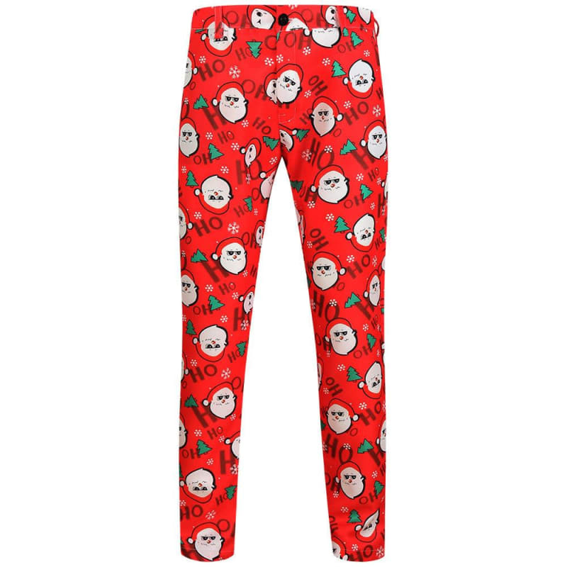 Men's Slim Fit Santa Print Christmas Chino Trousers | Rory_1