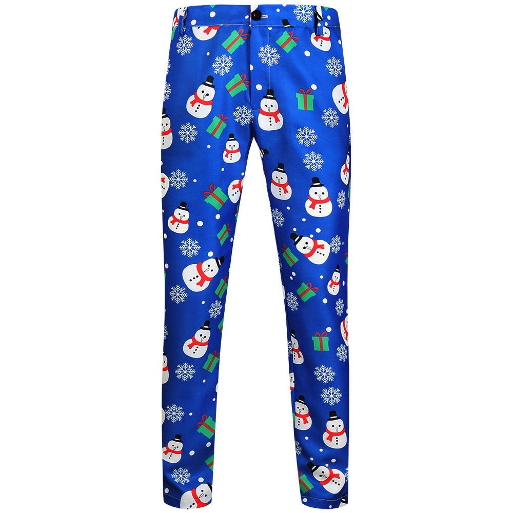 Men's Slim Fit Santa Print Christmas Chino Trousers | Rory_9