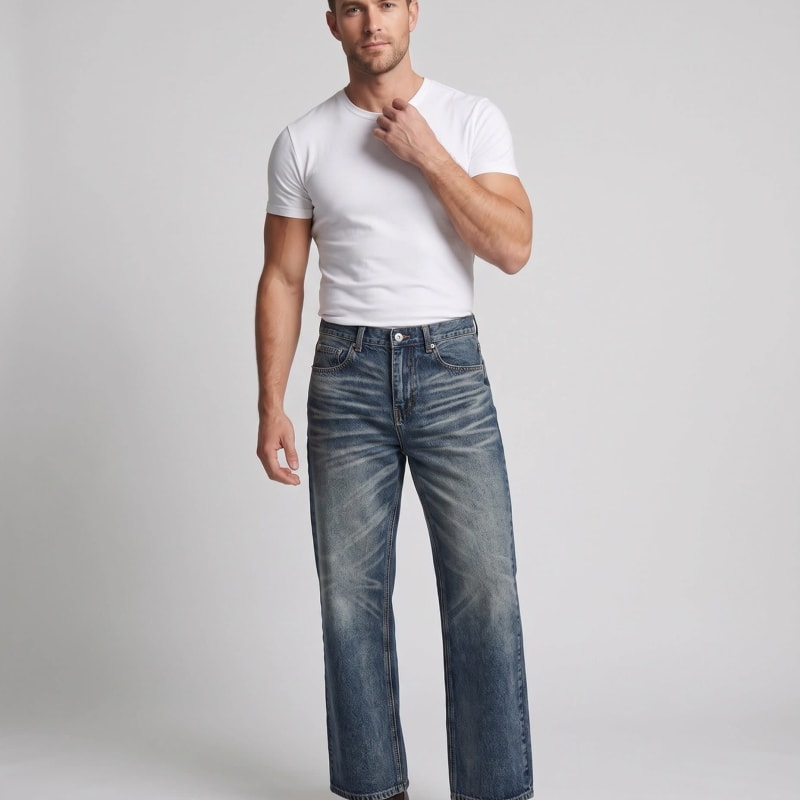 Men's Retro Wide Leg Flared Jeans | Oliver_1