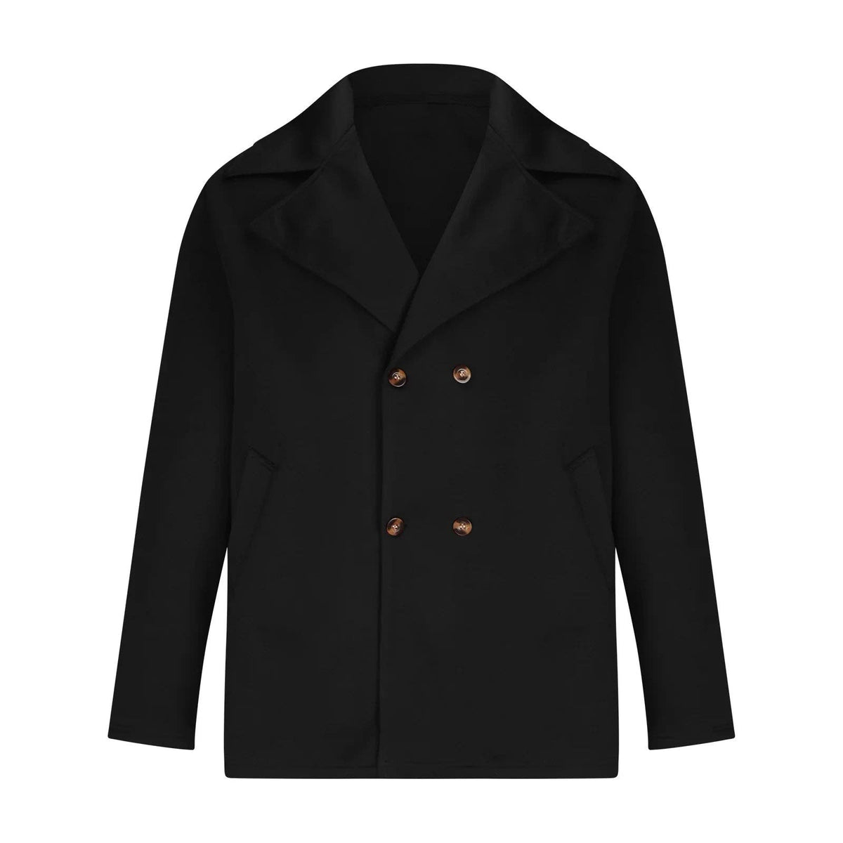 Men's Wide Lapel Double-Breasted Pea Coat | Stuart_10