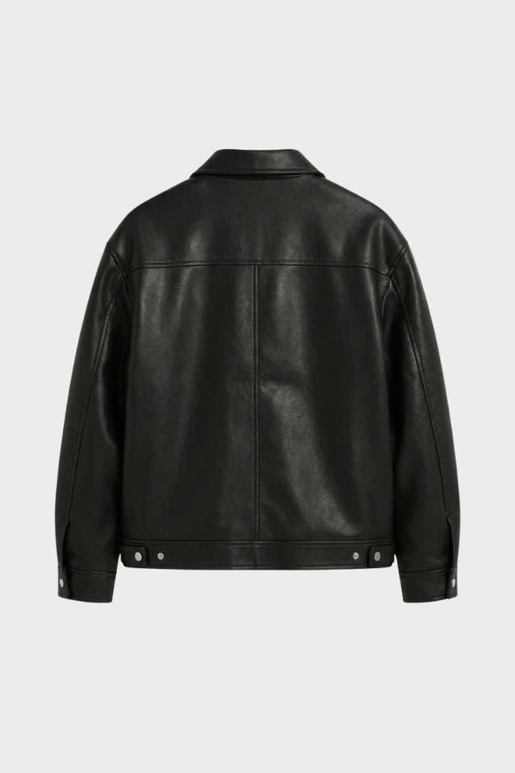 Men's Faux Leather Zip Jacket | Alfie_3