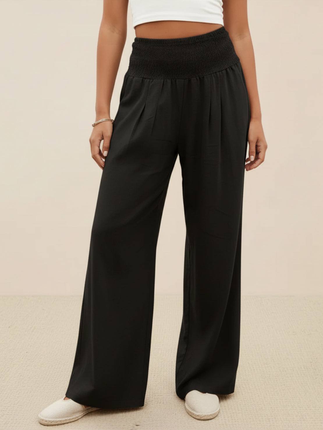Women's Smocked Wide Leg Pants | Bianca