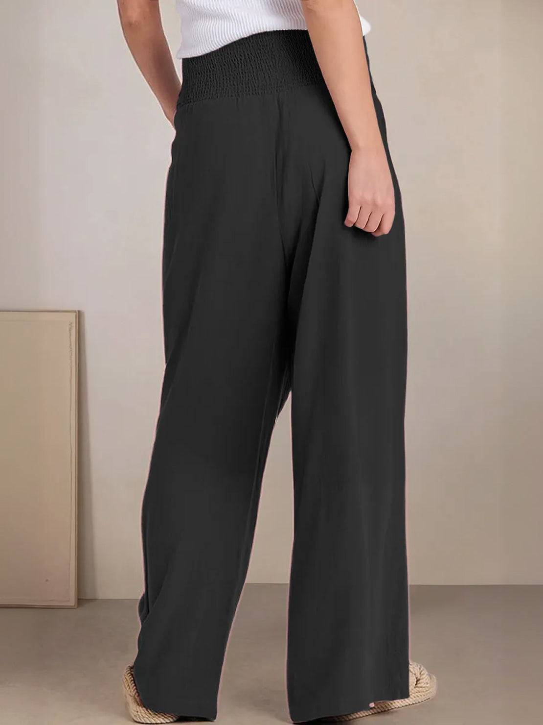 Women's Smocked Wide Leg Pants | Bianca