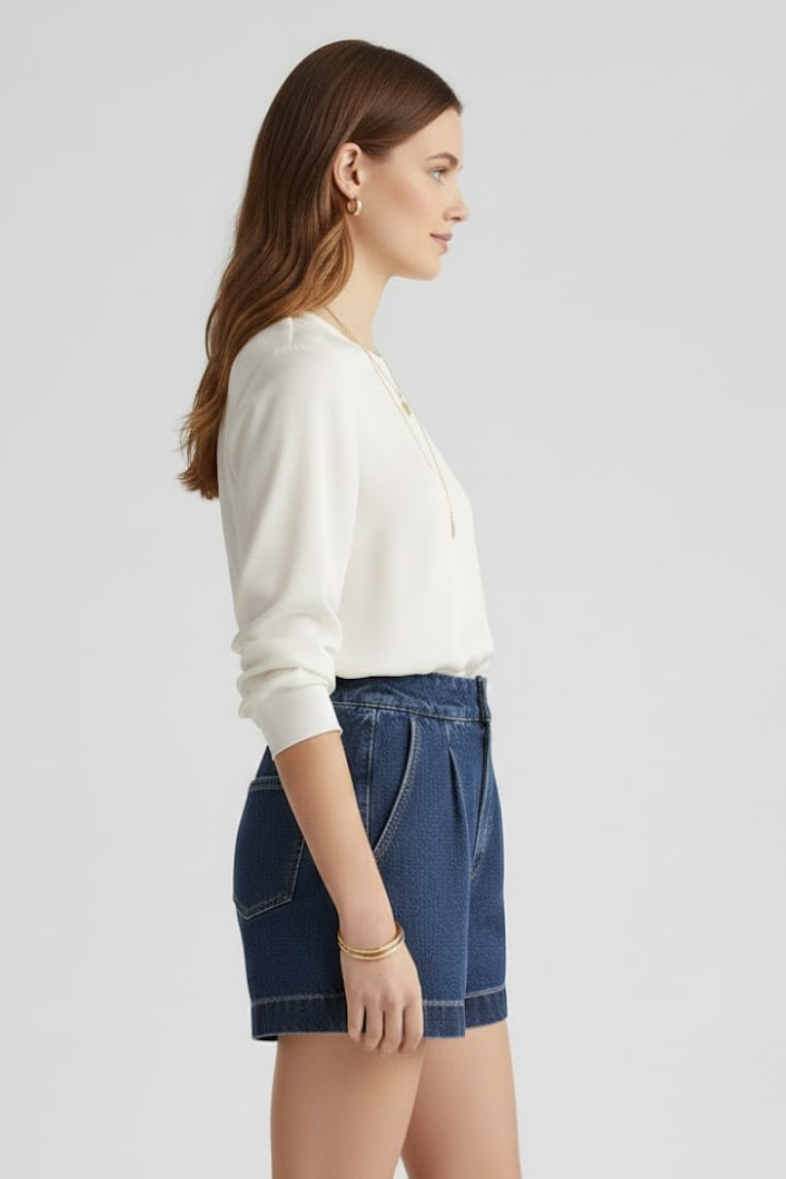 Women's High Waist Denim Shorts | Ilaria_3