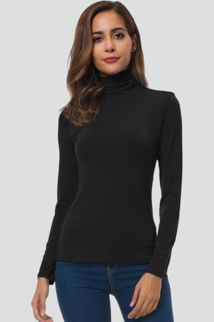Women's Long Sleeve Roll Neck Jumper | Lowenna_7