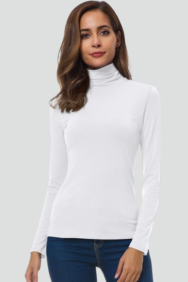 Women's Long Sleeve Roll Neck Jumper | Lowenna_8