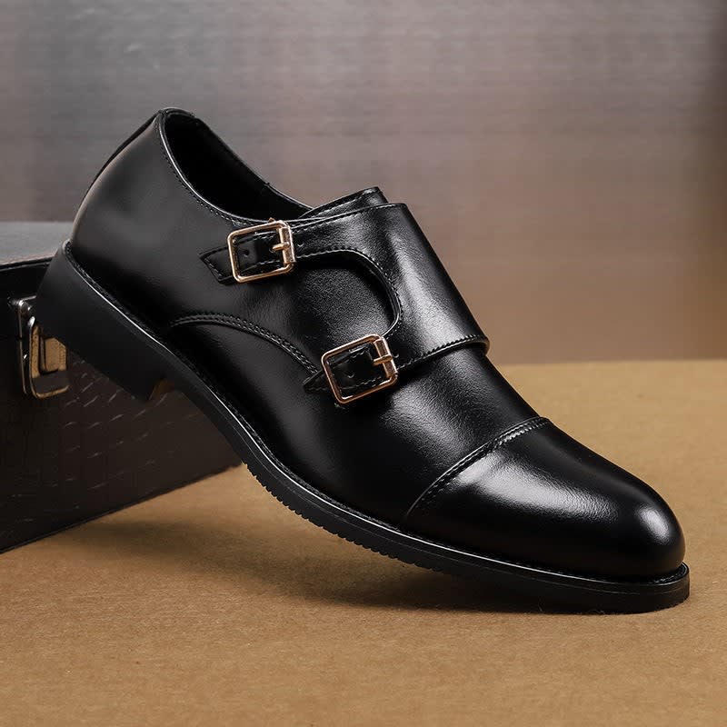 Men's Double Monk Strap Leather Shoes | Silas_5