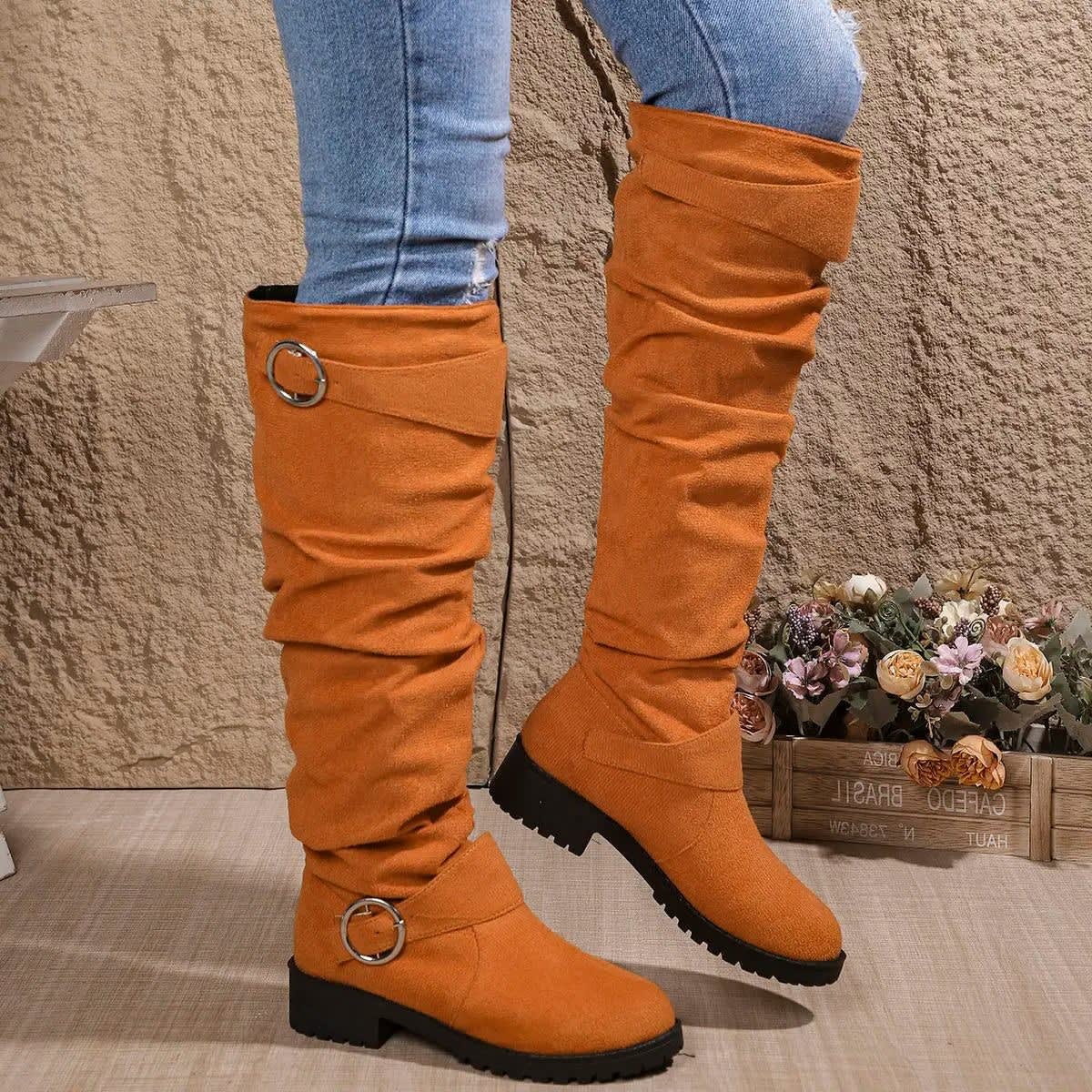 Women's Slouchy Suede Knee High Boots | Ellen_5