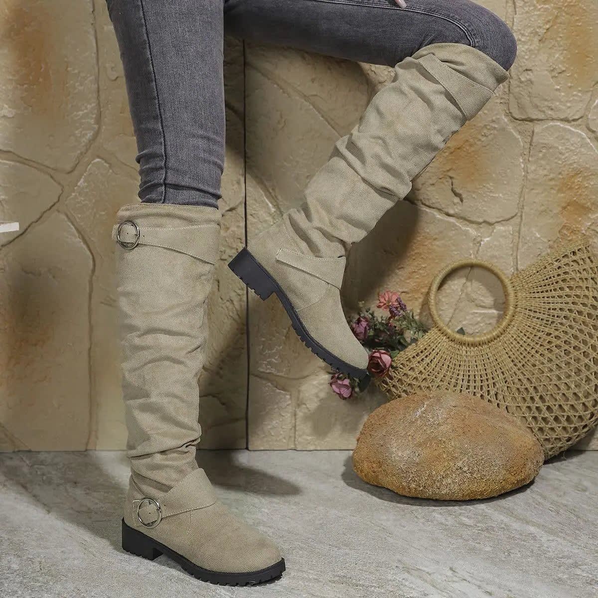 Women's Slouchy Suede Knee High Boots | Ellen_7