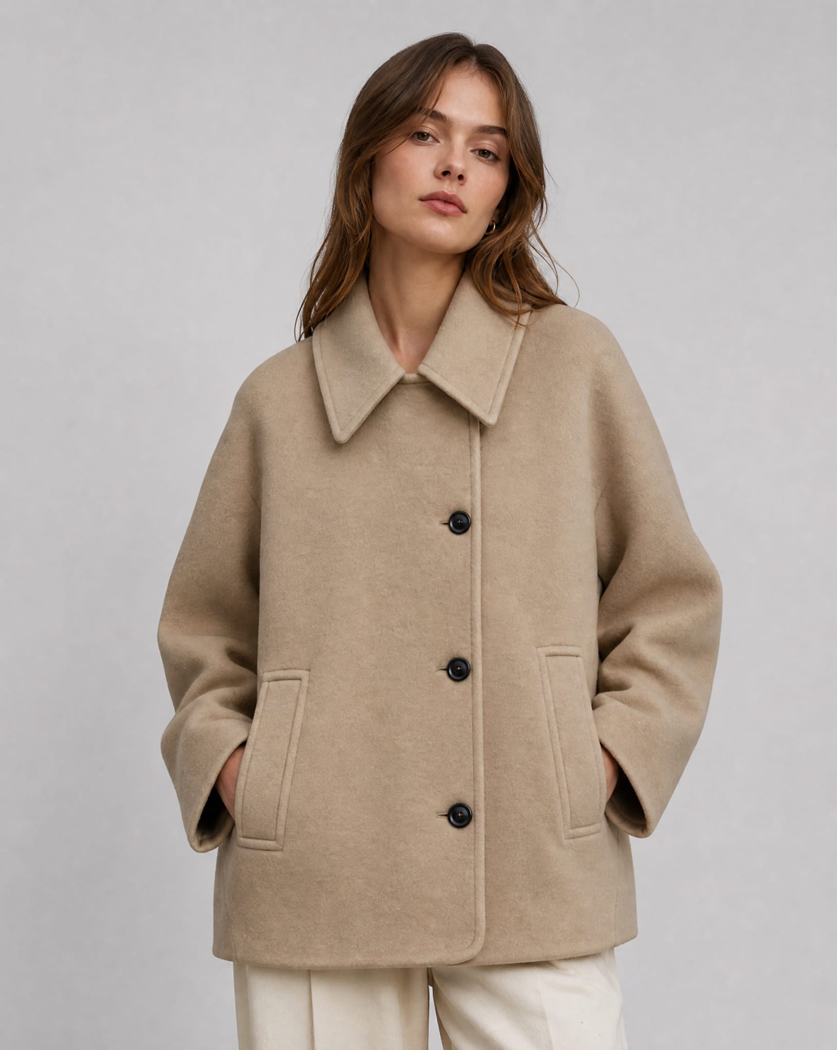 Women's Wool Blend Oversized Coat | Efa_2