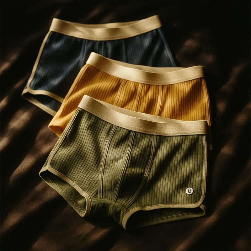 Men's Ribbed Organic Cotton Boxer Briefs Set | Elio_1