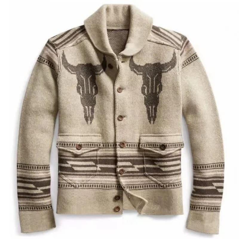 Men's Wool Blend Shawl Collar Cardigan | Finn_1