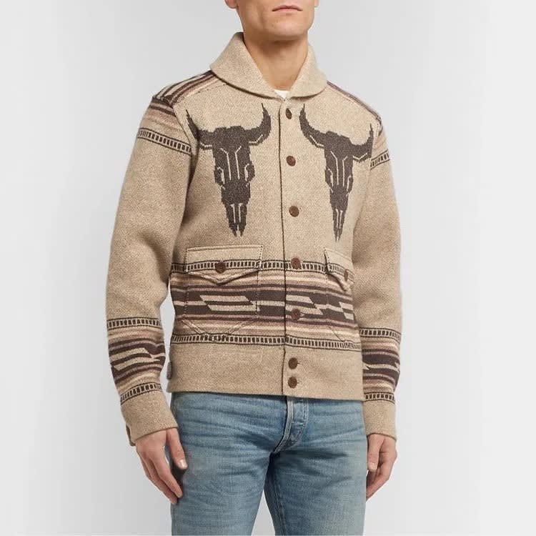 Men's Wool Blend Shawl Collar Cardigan | Finn_3