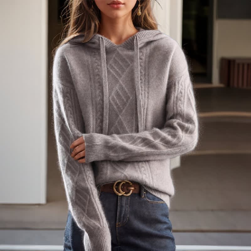 Women's Cable Knit Hooded Jumper | Josie_2