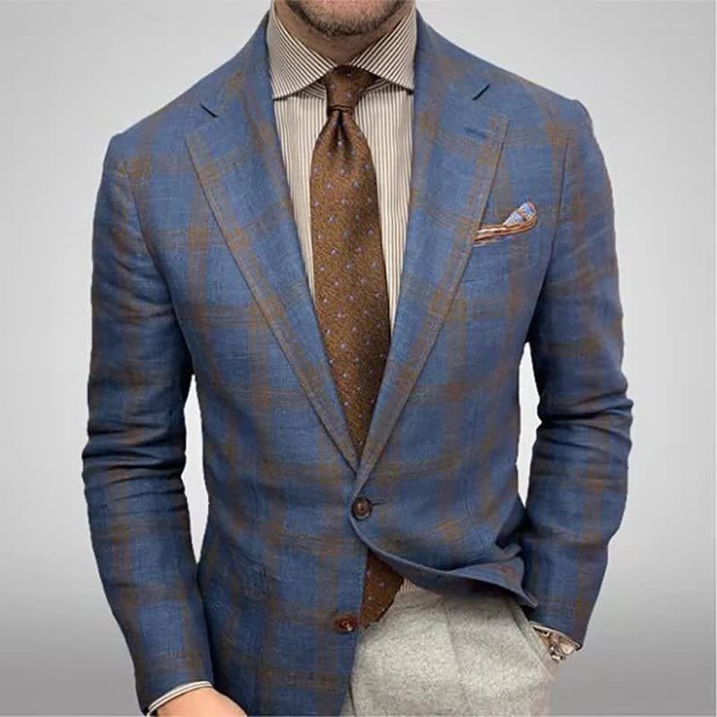 Men's Plaid Check Blazer | Inigo_1