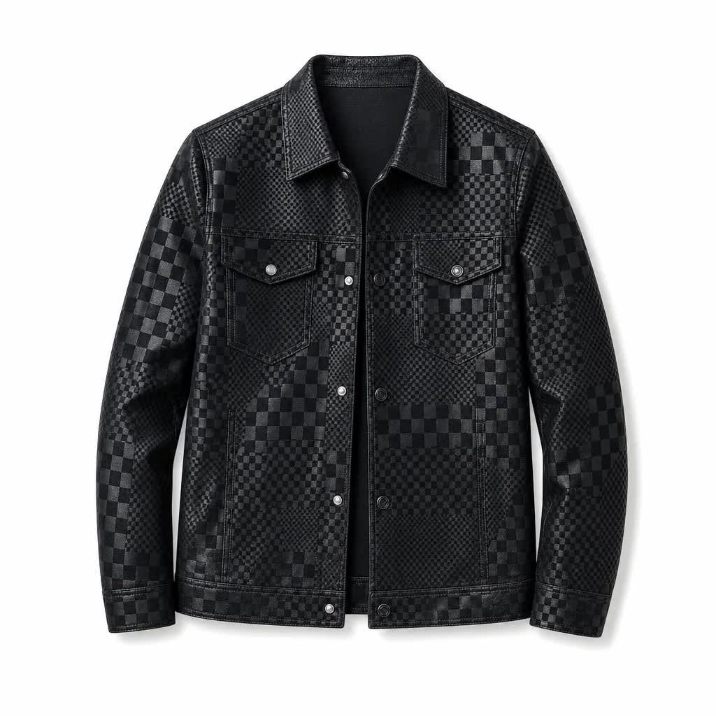 Men's Checked Button Front Jacket | Christian_3