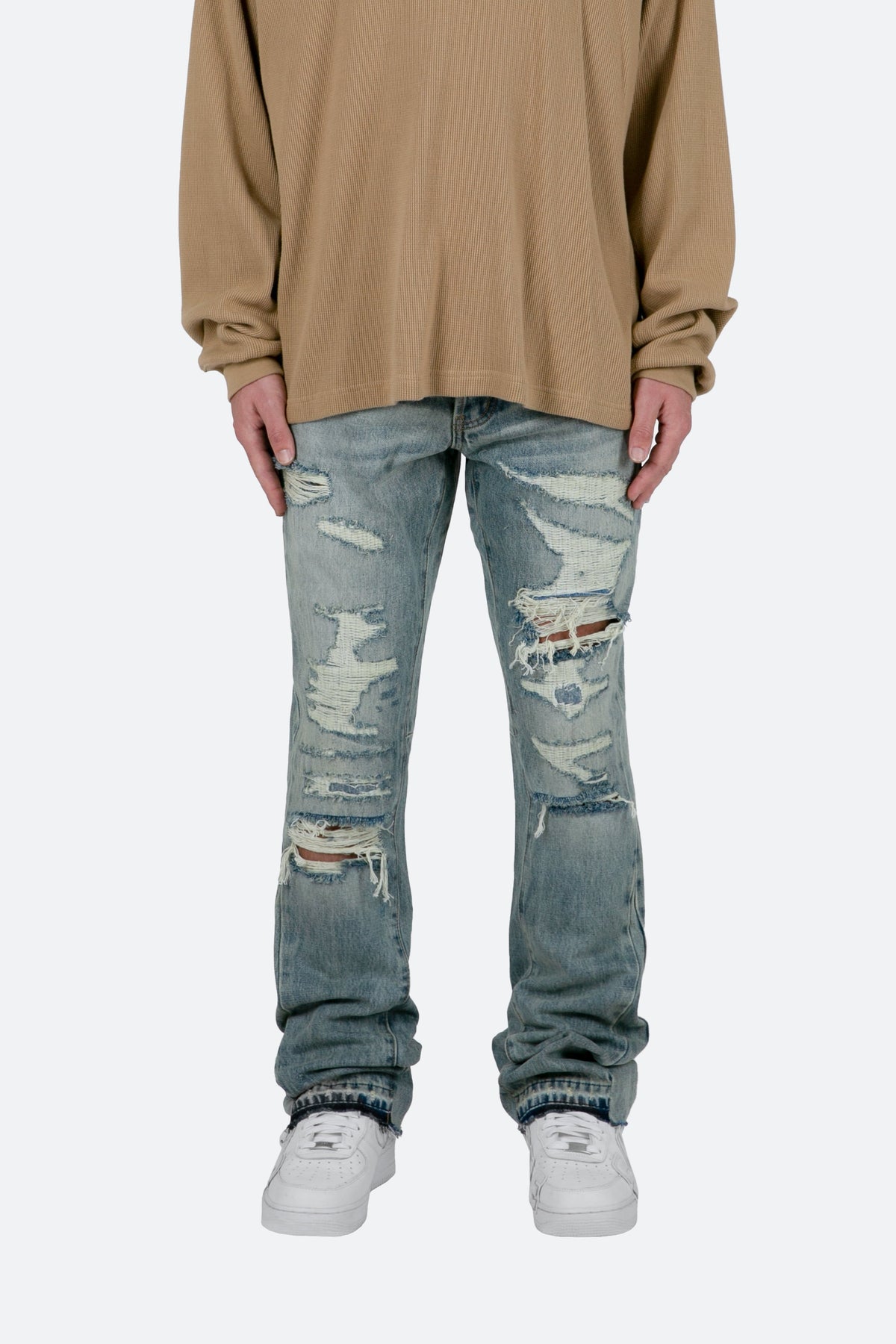 Men's Ripped Stacked Flared Jeans | Percy_3