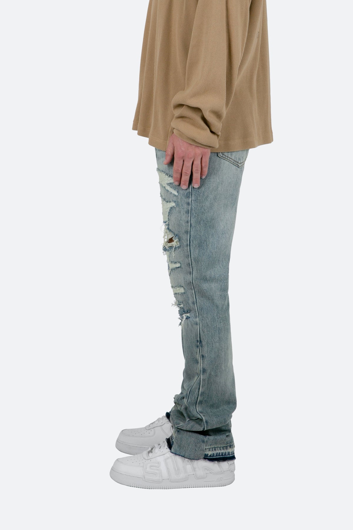 Men's Ripped Stacked Flared Jeans | Percy_5