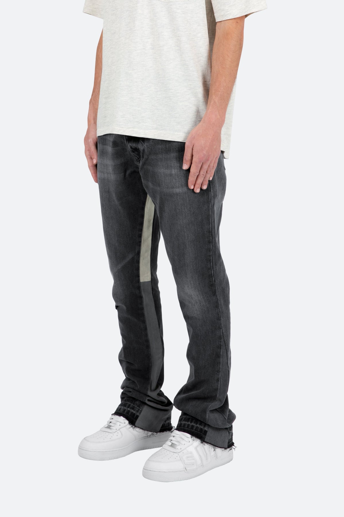 Men's Faded Black Flared Jeans | Sebastian_4