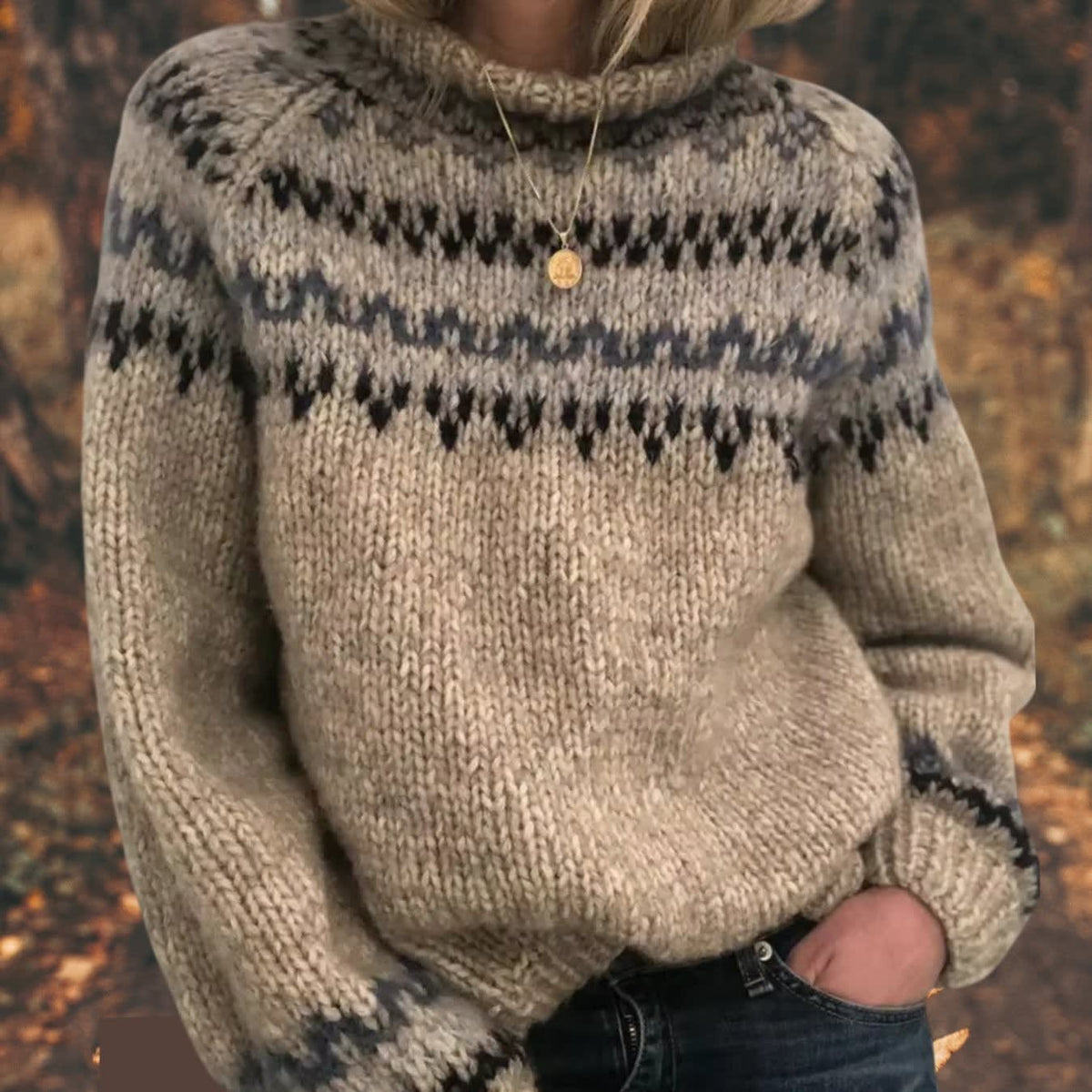 Women's Fair Isle Roll Neck Christmas Jumper | Flora_2
