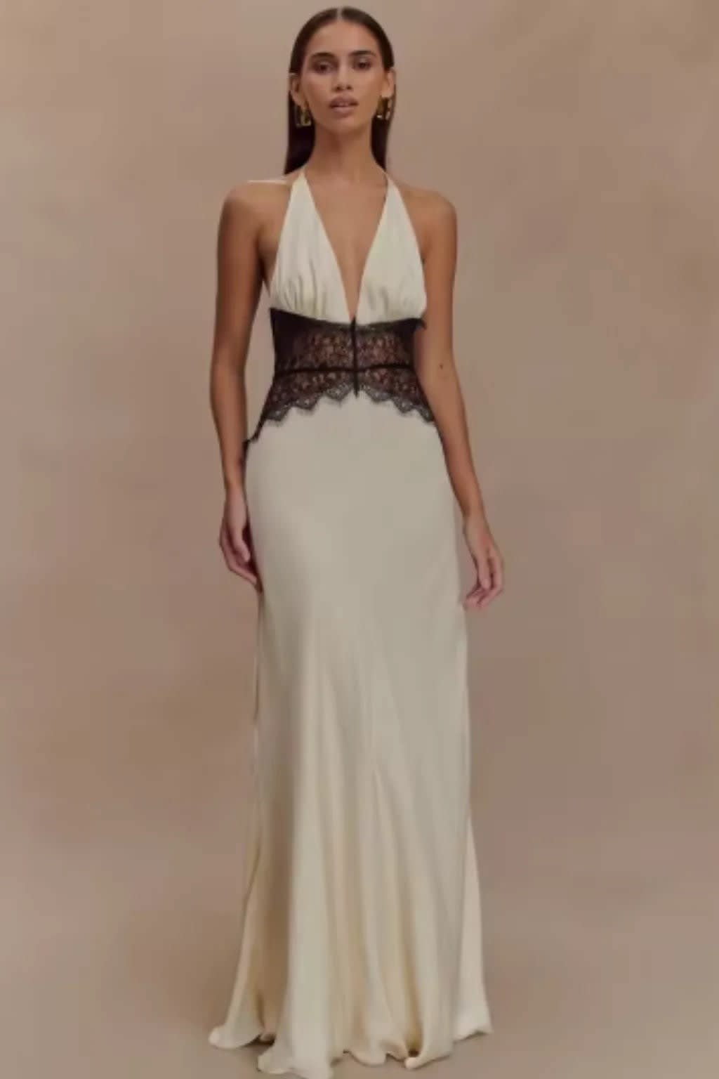 Women's Halter Neck Wedding Guest Maxi Dress with Plunge Neckline | Paige Turner_8