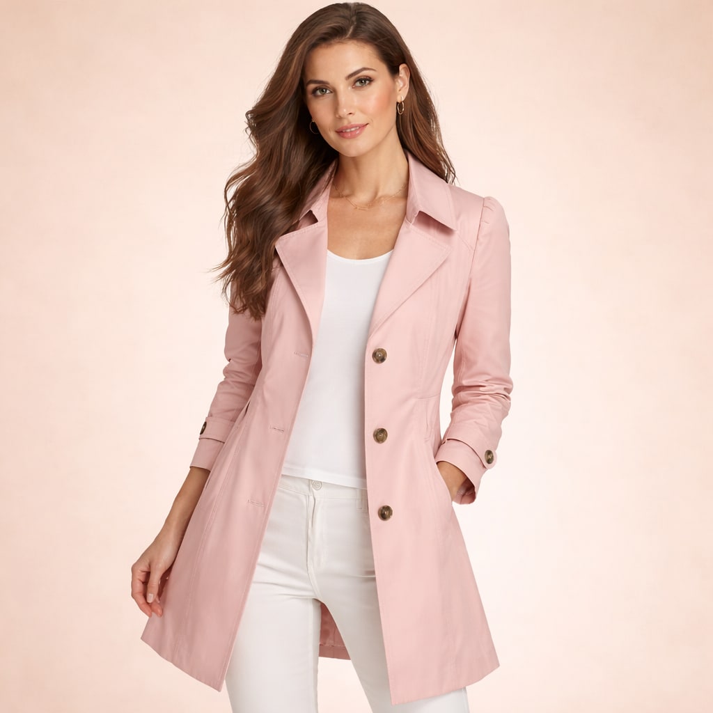 Women's Single Breasted Trench Coat | Rebecca_4