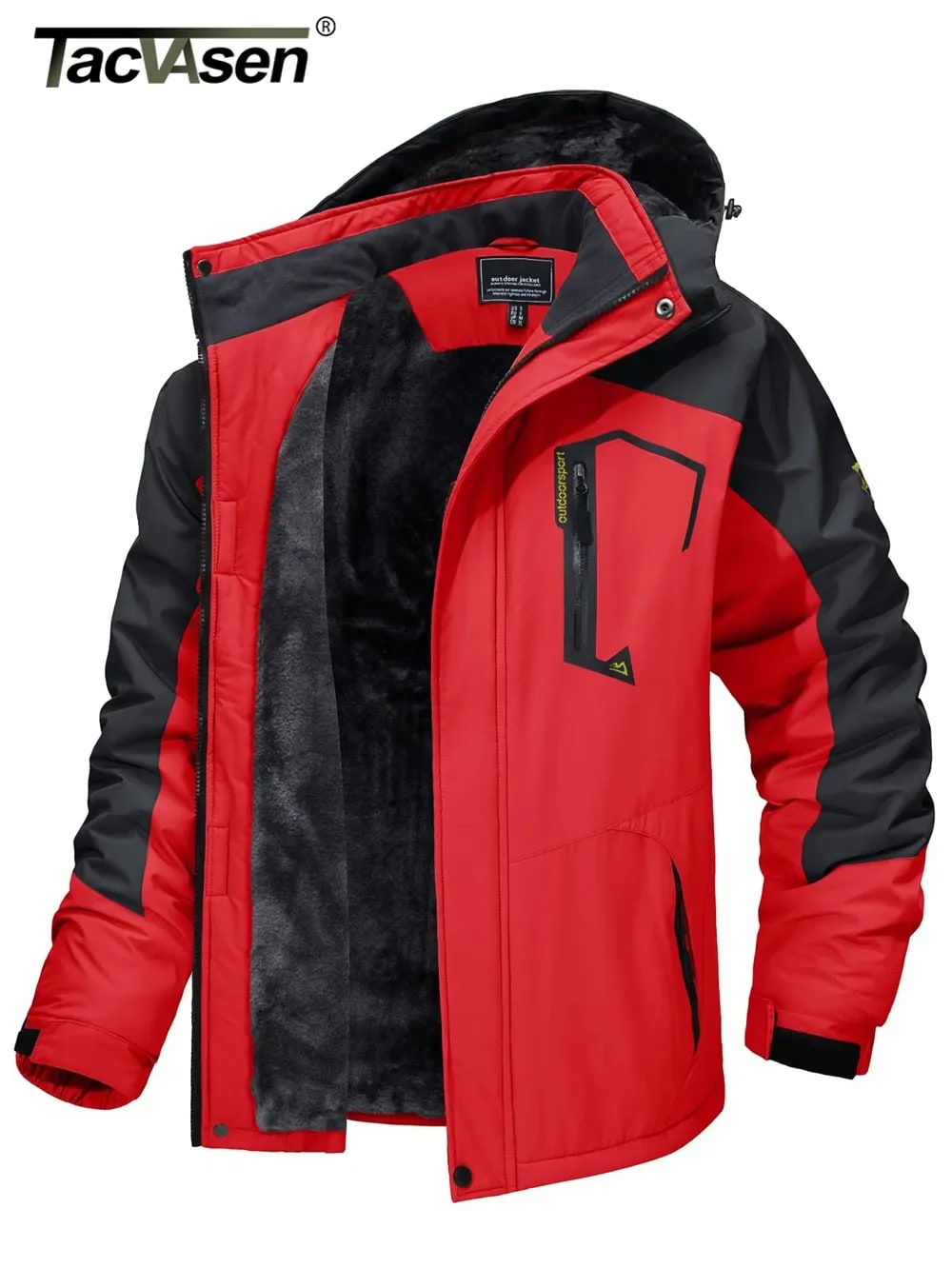 Men's Fleece Lined Ski Outfit Jacket with Removable Hood | Calvin_13