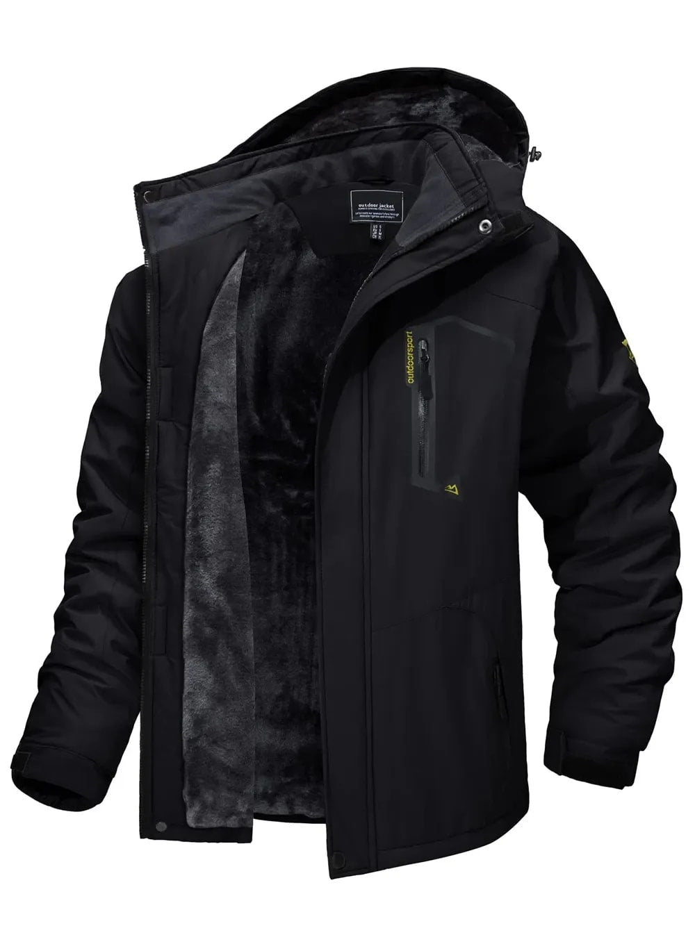 Men's Fleece Lined Ski Outfit Jacket with Removable Hood | Calvin_3