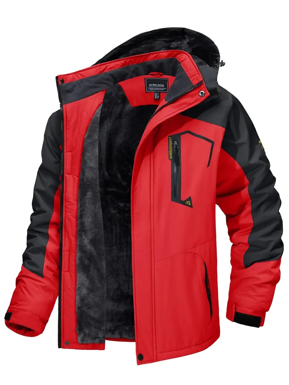 Men's Fleece Lined Ski Outfit Jacket with Removable Hood | Calvin_7