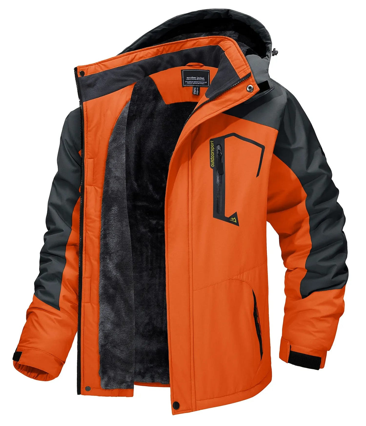 Men's Fleece Lined Ski Outfit Jacket with Removable Hood | Calvin_8