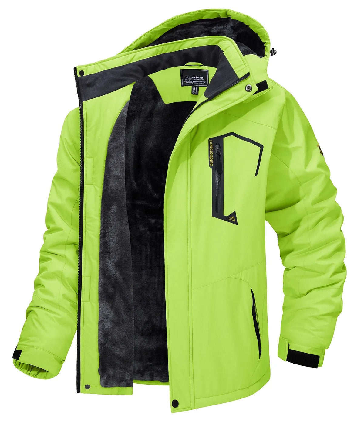 Men's Fleece Lined Ski Outfit Jacket with Removable Hood | Calvin_9
