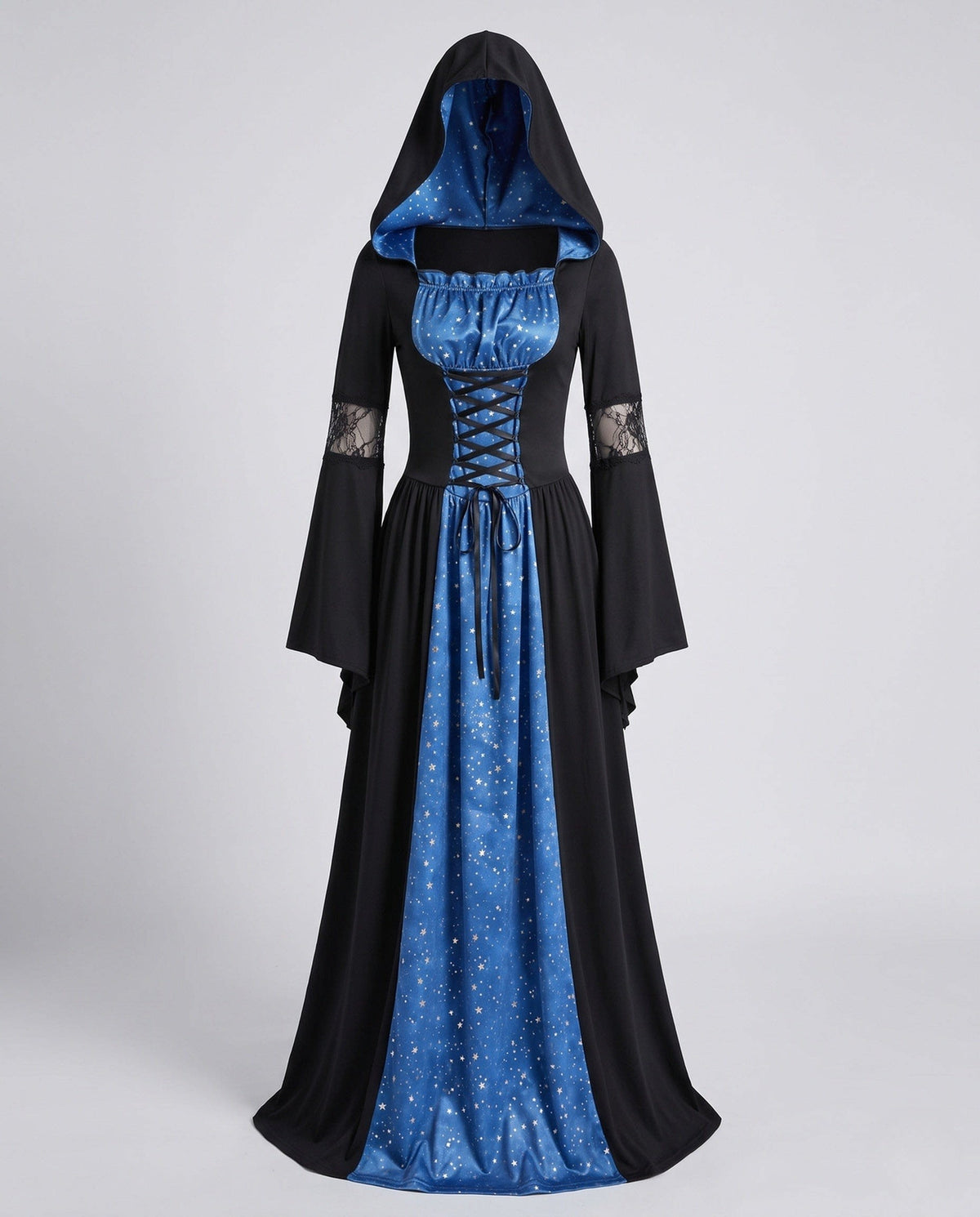 Women's Hooded Witch Costume Maxi Dress | Isadora_4