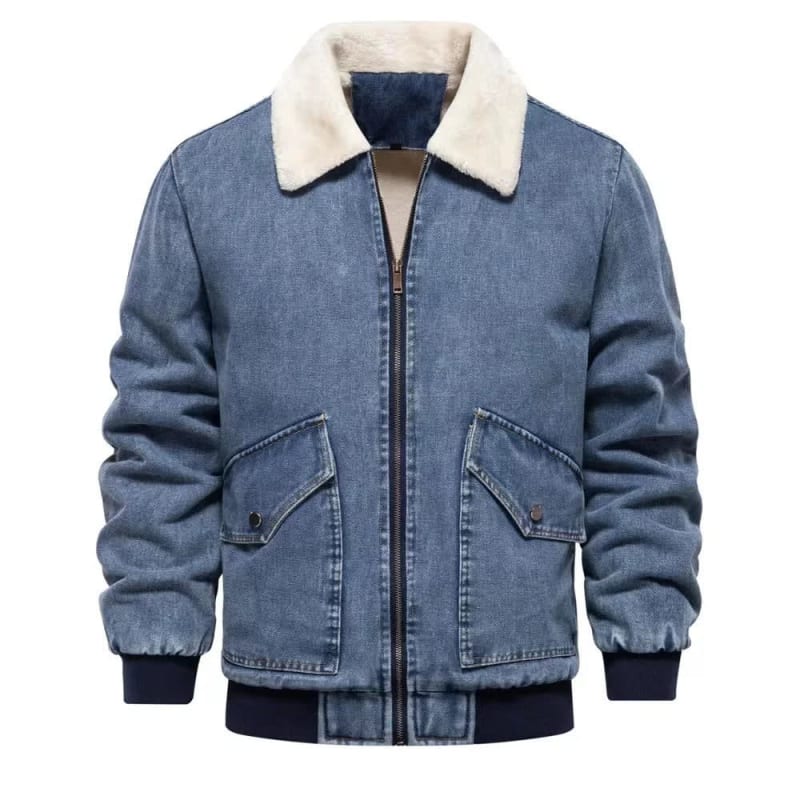 Men's Sherpa Lined Denim Trucker Jacket | Reuben_1