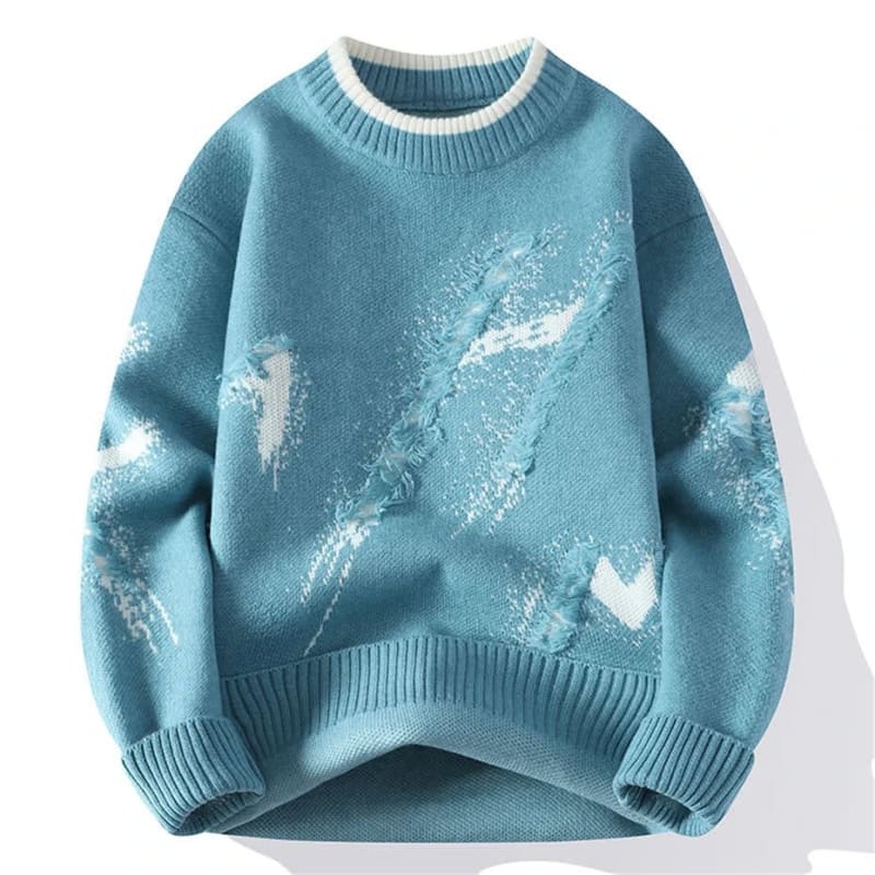 Men's Distressed Crew Neck Jumper | Owen_1